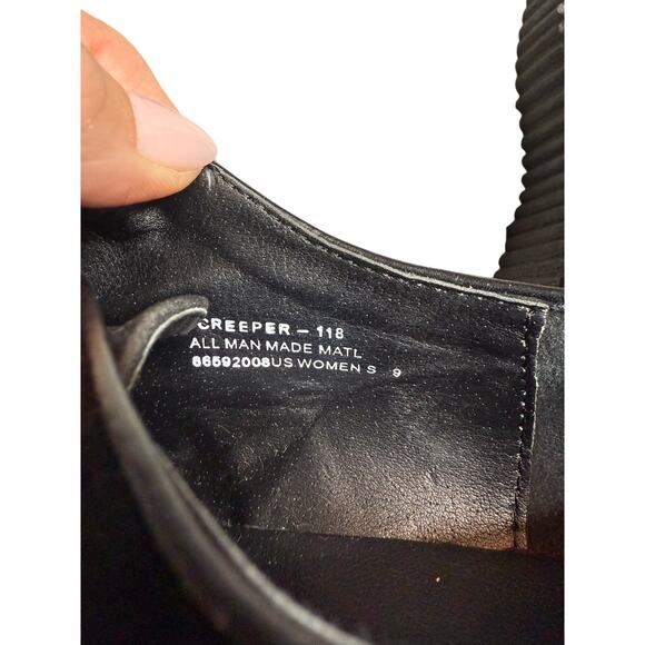 Demonia Creeper Black Faux Suede Platform Monk Strap Shoes Women 9 Grunge Goth - Picture 7 of 7